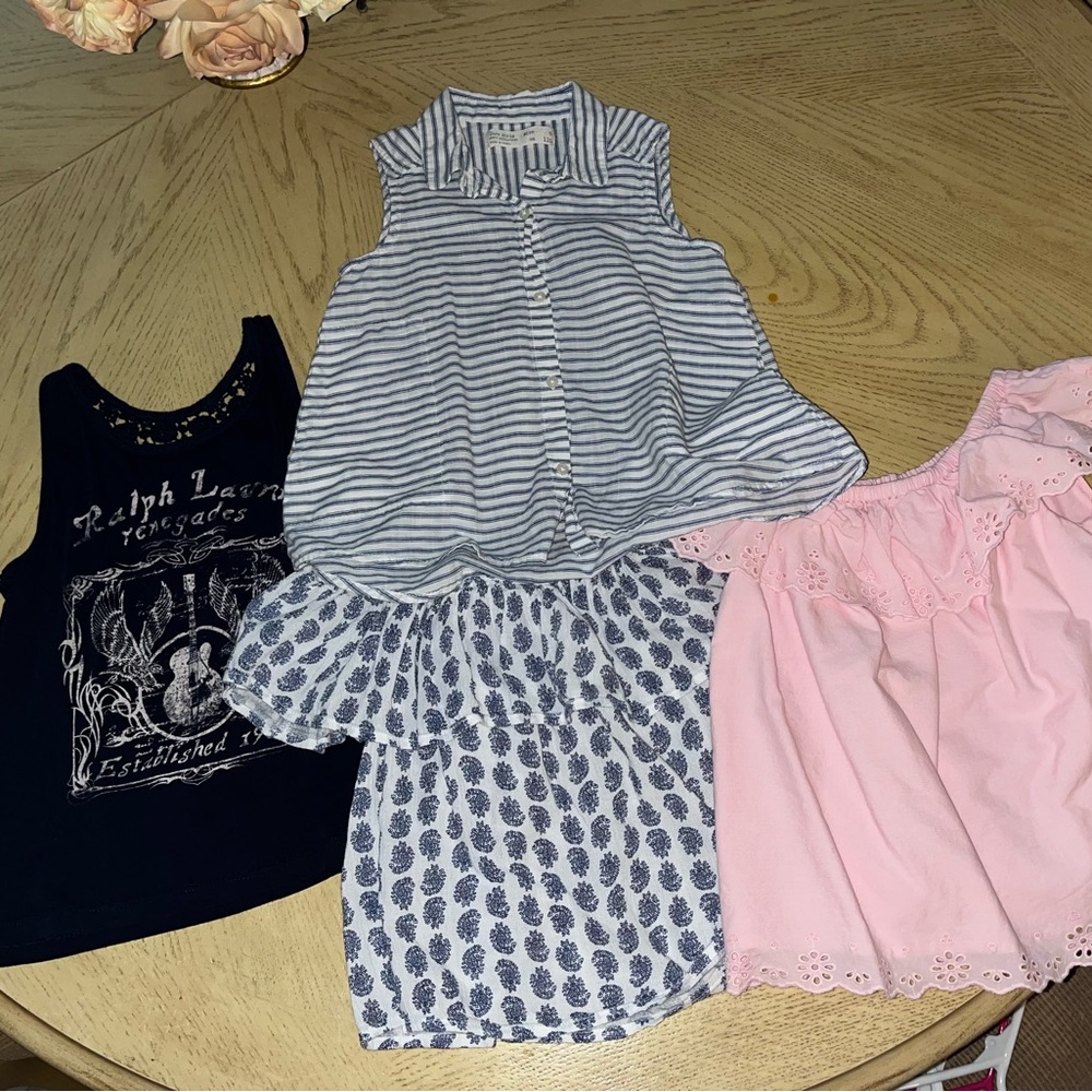 4 Girls Summer Shirts Size 5